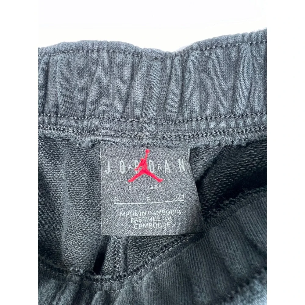 Jordan Sweatpants Mens Small Black Graphic Jumpman Fleece Joggers Pockets